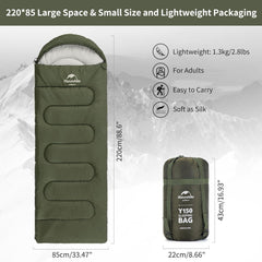 Deckenschlafsack 3 Jahreszeit Wasserdicht Ultraleicht Camping-220 x