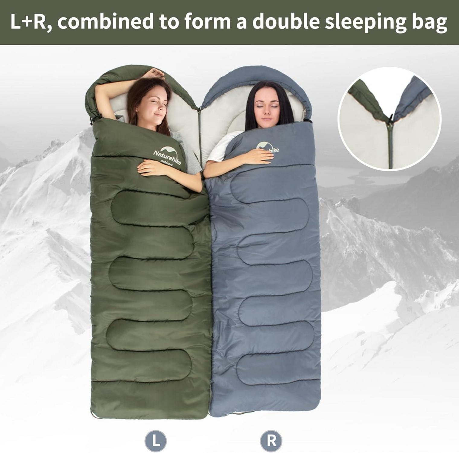 Naturehike Deckenschlafsack 3 Jahreszeit ultraleicht wasserdicht 220x85cm Grün