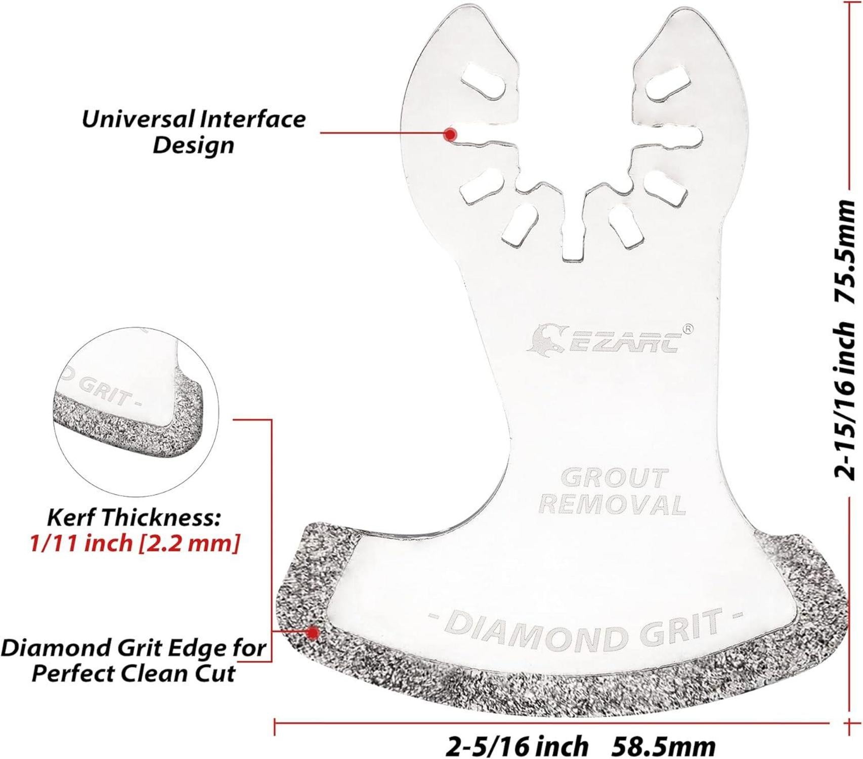 Diamant Multitool Sägeblätter für Mörtel Reinigung 3 Stück