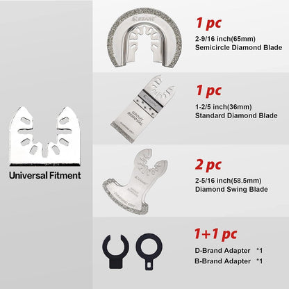 Diamant Multitool Sägeblätter Set 3-teilig Fugenreiniger