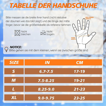 Winterhandschuhe wasserdicht Ski Snowboard Touchscreen Schwarz XL