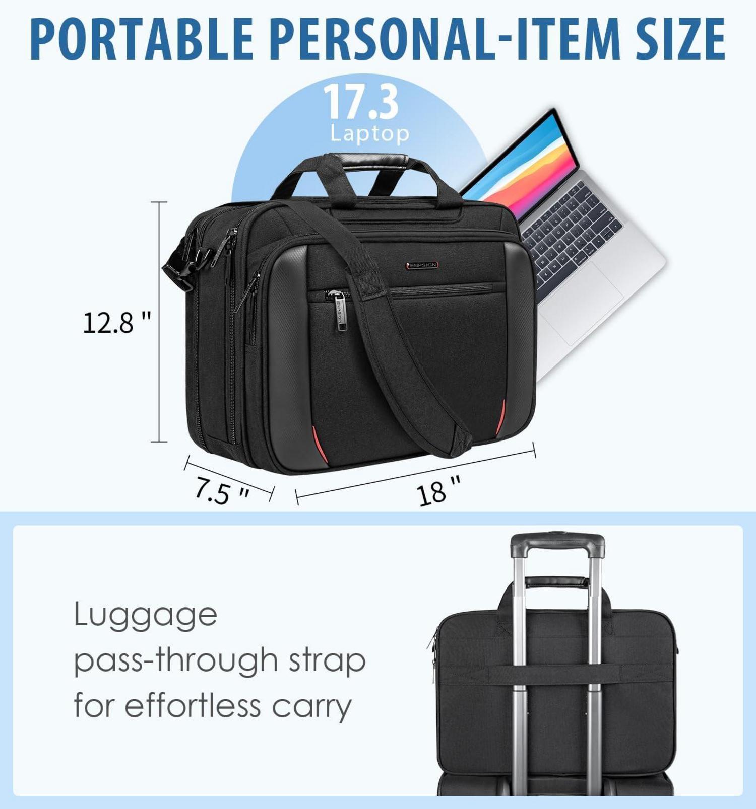 EMPSIGN Laptoptasche 17,3 Zoll Business Aktentasche RFID