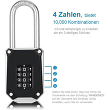 ZHEGE 4-stelliges Zahlenschloss mit langem Bügel 57mm