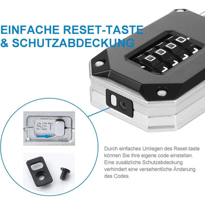 ZHEGE 4-stelliges Zahlenschloss mit langem Bügel 57mm