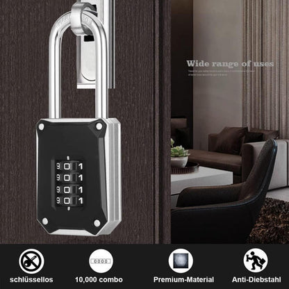 ZHEGE 4-stelliges Zahlenschloss mit langem Bügel 57mm
