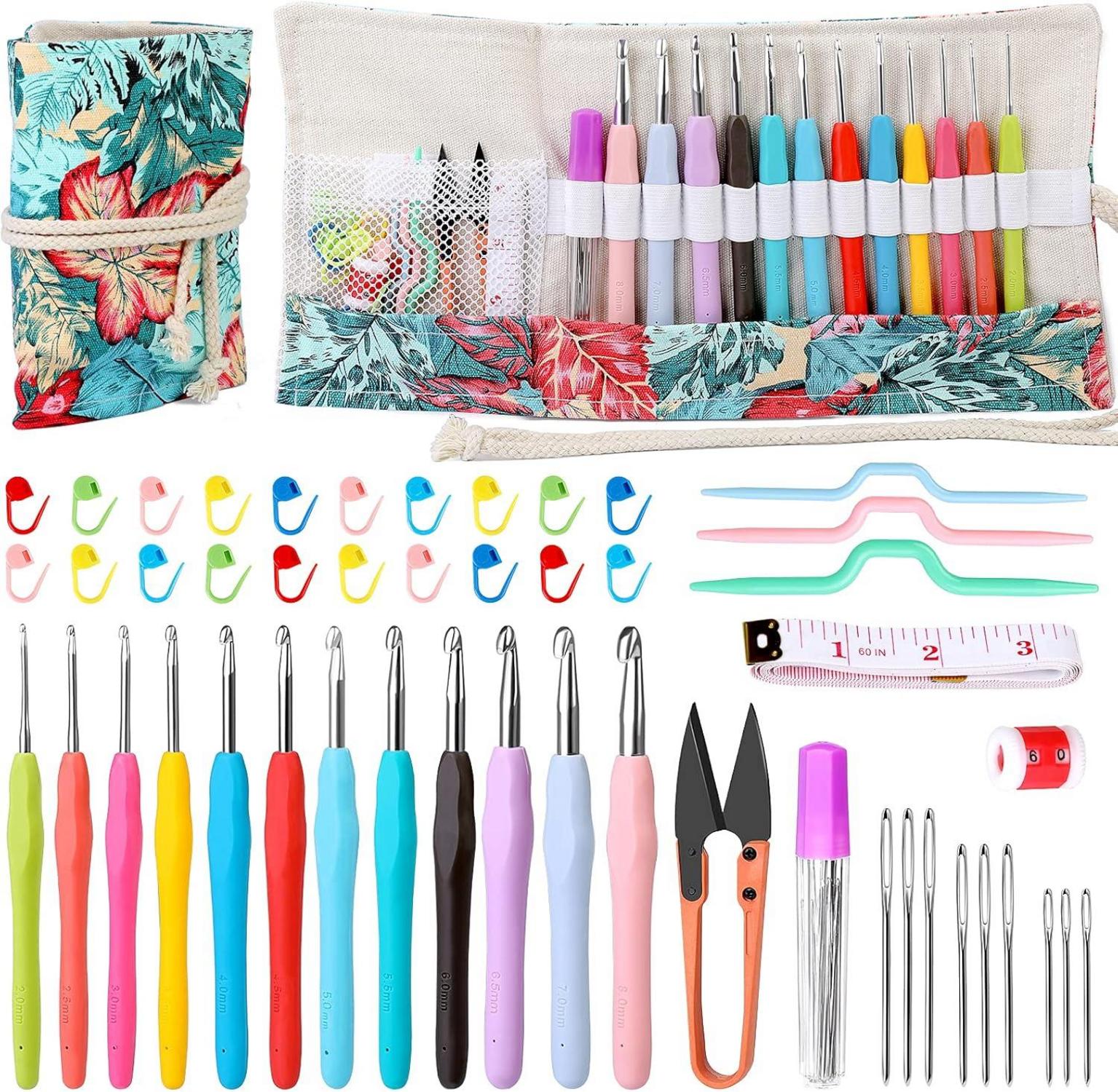 Häkelnadeln Set 12 Größen Ergonomisch Glatte Stricknadeln weicher