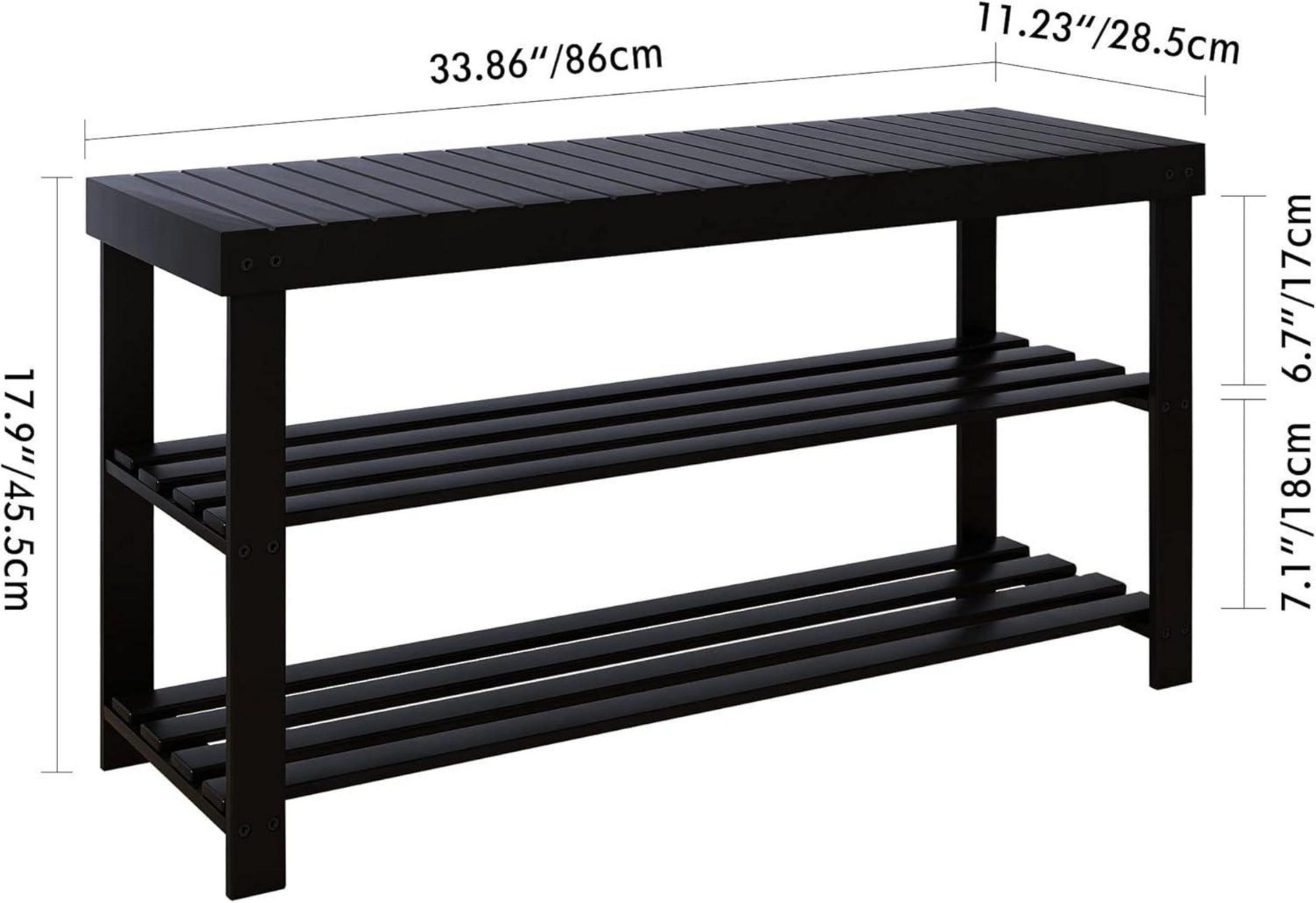 Schuhbank Schuhregal Bambus Schuhschrank Sitzbank 3 Ablagen Standregal