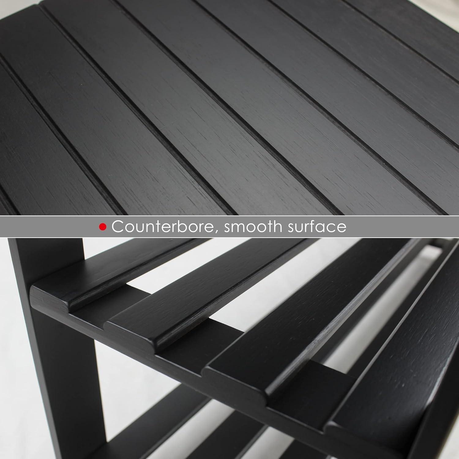 Schuhbank Schuhregal Bambus Sitzbank Ablagen Standregal Flur Bad Schwarz