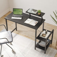 Kleiner Schreibtisch mit Regalen und Monitorständer 100x50
