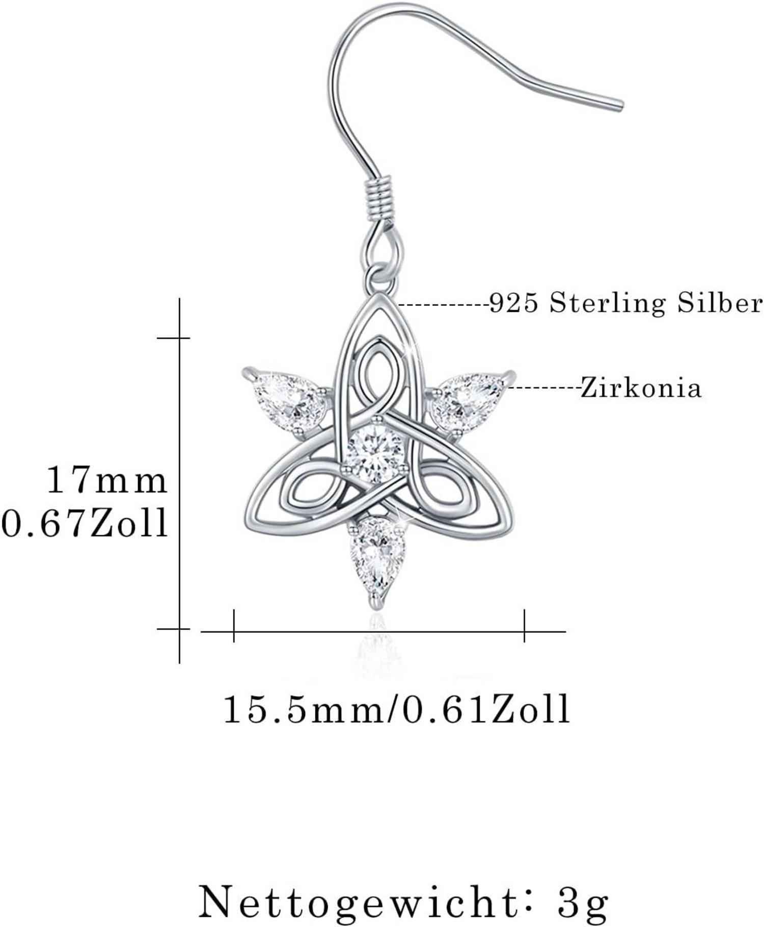 925 Sterling Silber Keltische Mond Ohrringe 17mm für Frauen