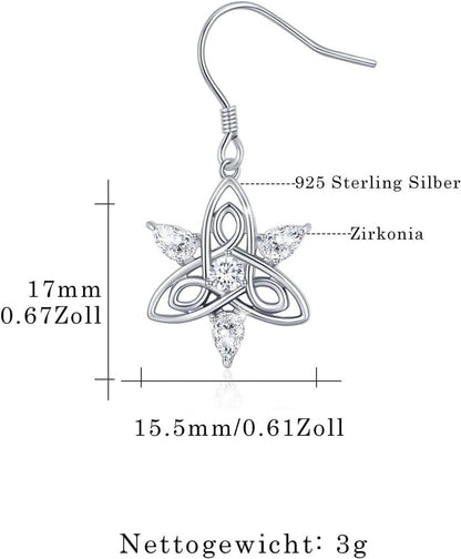 925 Sterling Silber Keltische Mond Ohrringe 17mm für Frauen