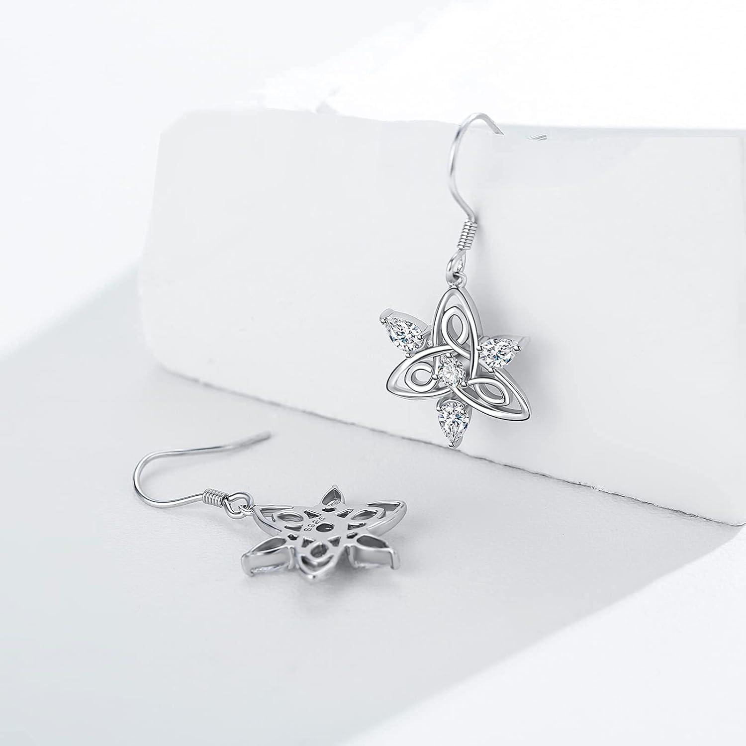 Hypoallergene Mondstein Silber Ohrringe Damen Keltischer Schmuck