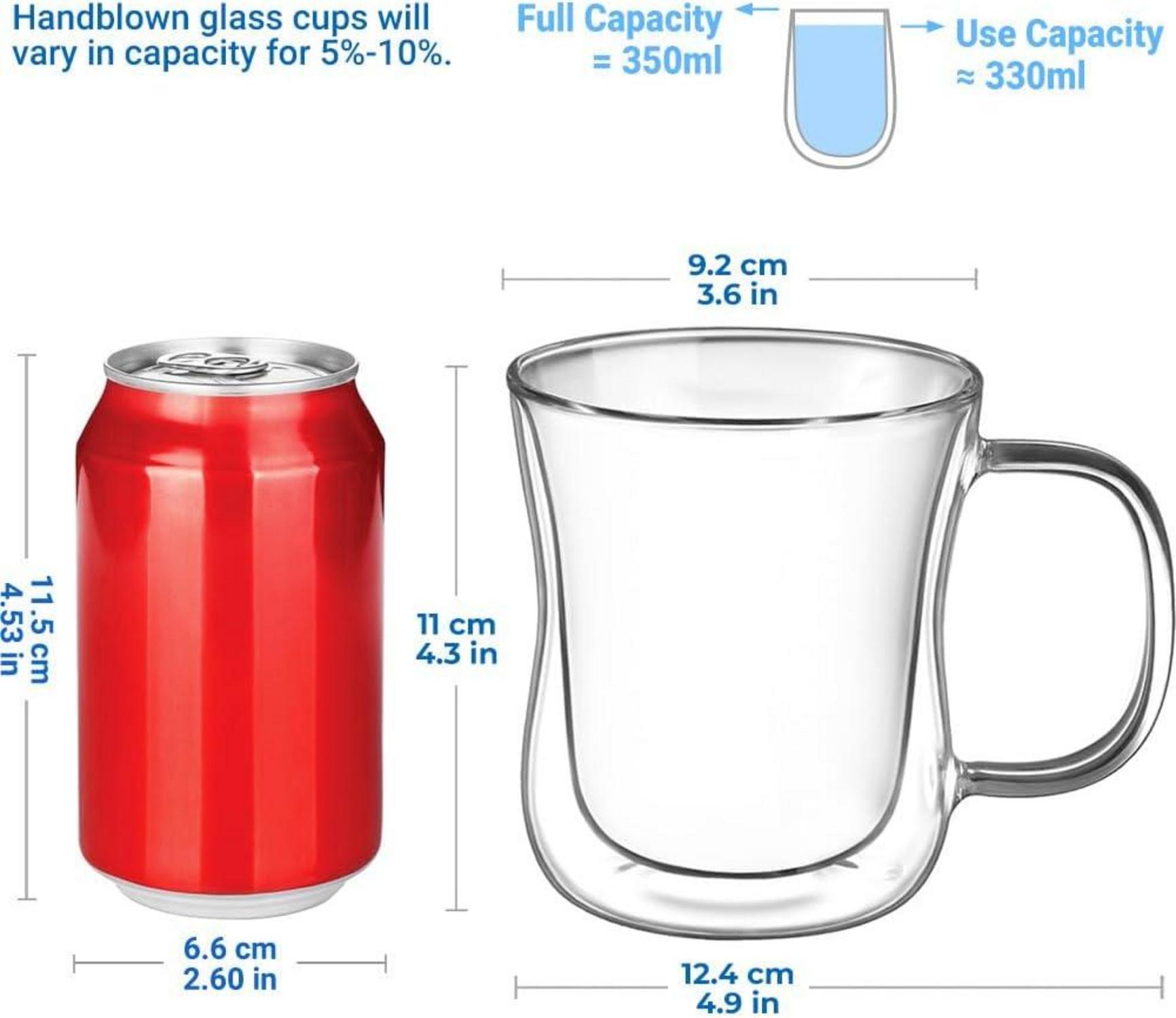 Doppelwandige Latte Macchiato Gläser Set 350ml 6er Pack