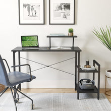 Kleiner Schreibtisch mit Regalen und Monitorständer, 80x50
