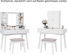 Schminktisch mit Beleuchtung LED Spiegel Schubladen