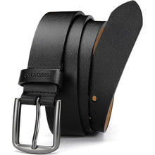 Herren Ledergürtel Schwarz 35mm für Jeans - Weiches Leder