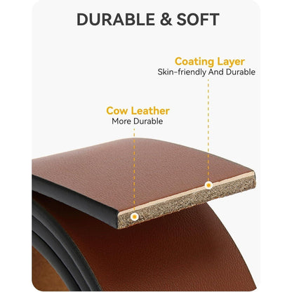 Herren Ledergürtel Schwarz 35mm für Jeans - Weiches Leder