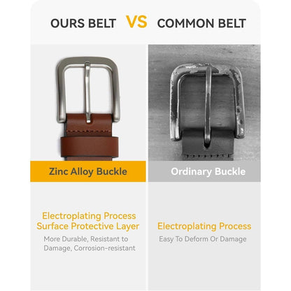 Herren Ledergürtel Schwarz 35mm für Jeans - Weiches Leder