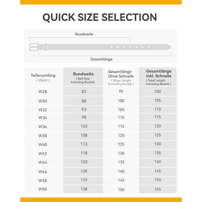 Herren Ledergürtel Schwarz 35mm für Jeans - Weiches Leder