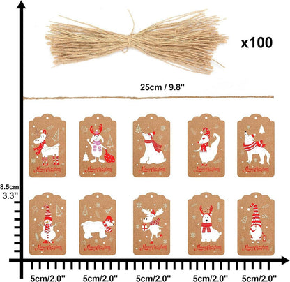 Weihnachts Geschenkanhänger Kraftpapier 100 Stück Personality Design