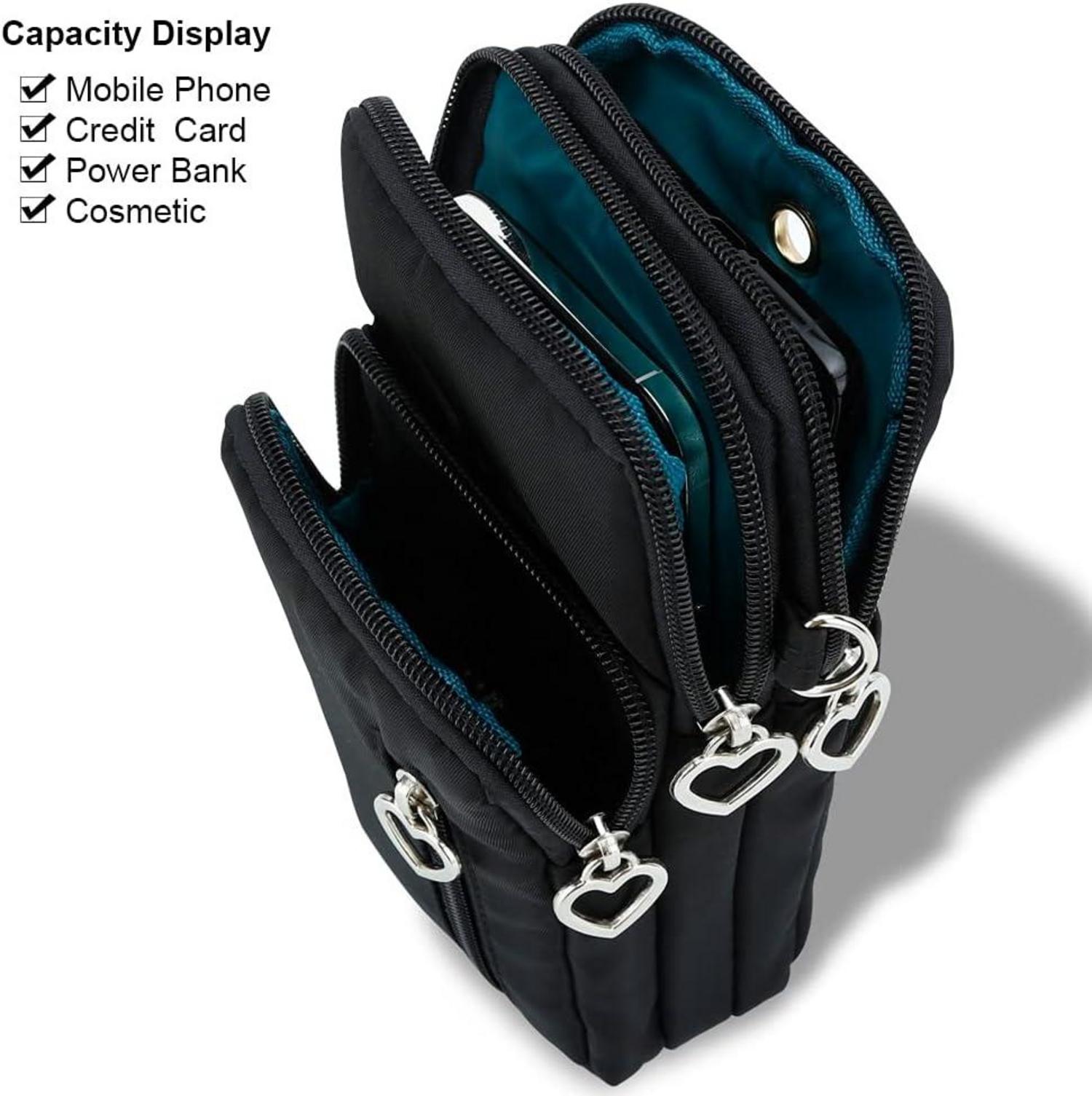 Handytasche zum Umhängen Damen Nylon Schultertasche 6.7 Zoll Smartphone