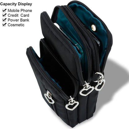 Handytasche zum Umhängen Damen Nylon Schultertasche 6.7 Zoll Smartphone