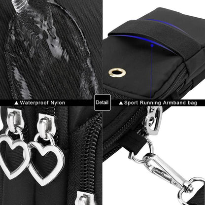 Handytasche Umhängen Damen Nylon Schultertasche Kopfhörer Eingang 6.7 Zoll