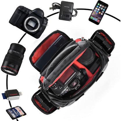 FOSOTO DSLR Kameratasche Canon Nikon Panasonic 26x18x17cm