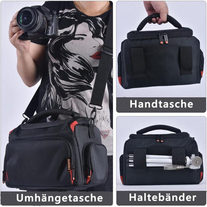 FOSOTO DSLR Kameratasche Canon Nikon Panasonic 26x18x17cm