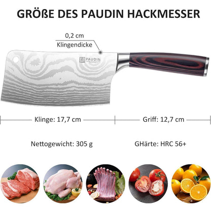 Hackmesser Kochmesser 17 cm Hackbeil Küchenmesser Holzgriff