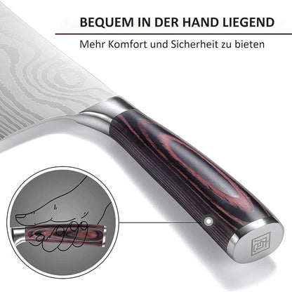 Hackmesser Kochmesser 17 cm Hackbeil Küchenmesser Holzgriff