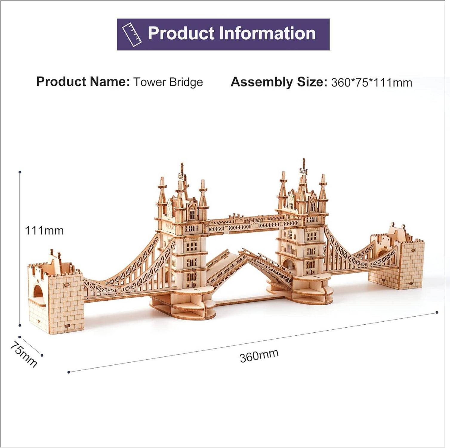 Holzpuzzle 3D Modellbau Erwachsene Tower Bridge 113 Teile