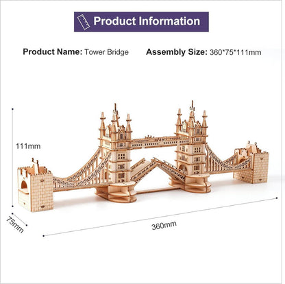 Holzpuzzle 3D Modellbau Erwachsene Tower Bridge 113 Teile