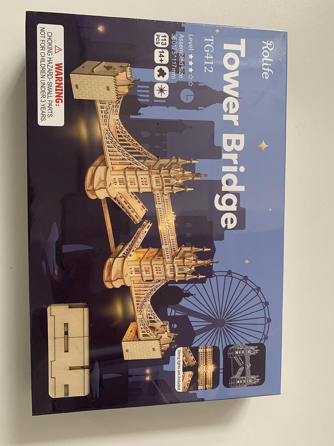 Rolife 3D Holzpuzzle Tower Bridge Modellbausatz 113 Teile