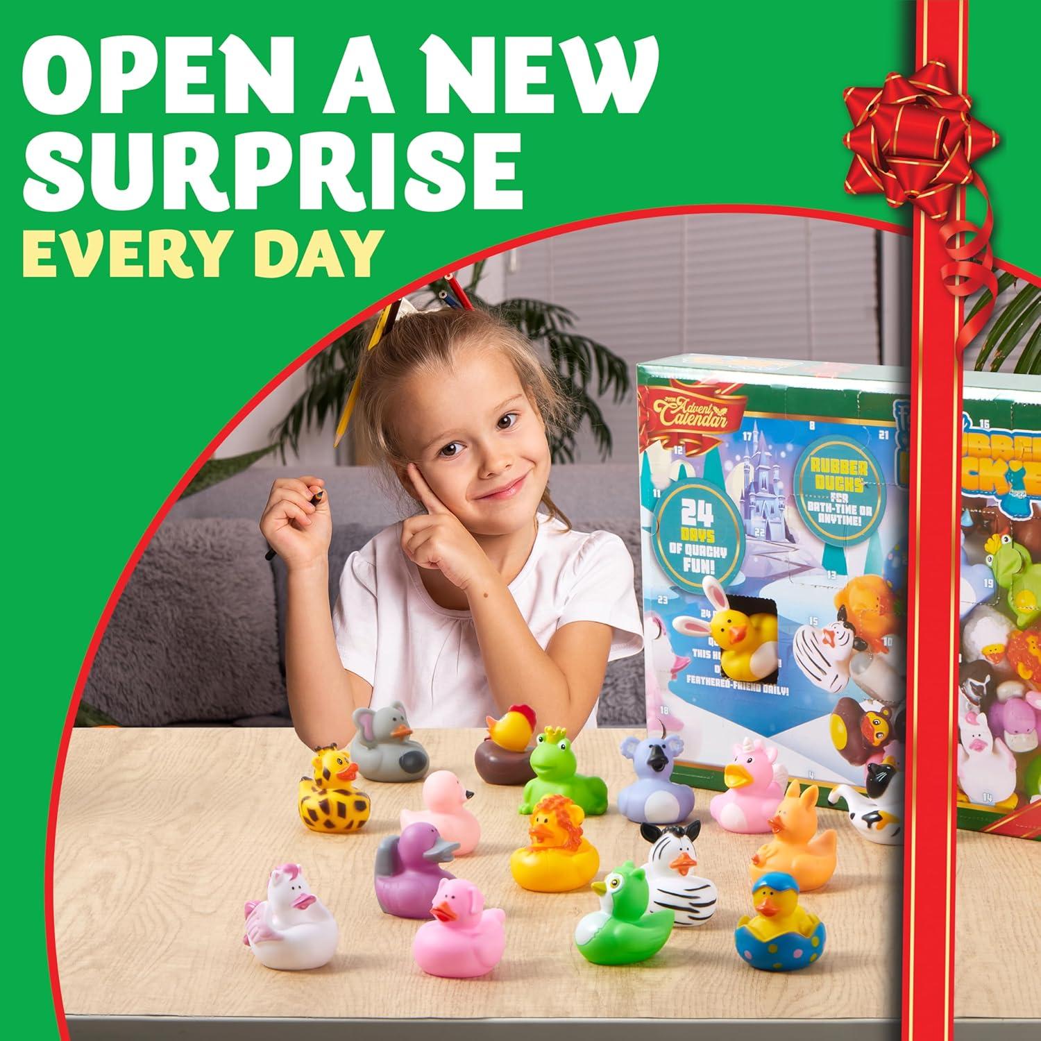 JOYIN 24 Tage Weihnachten Adventskalender 2024 mit Tiergummis - Kinder Countdown