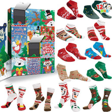 Weihnachts-Adventskalender mit Baumwollsocken, 12 Tage