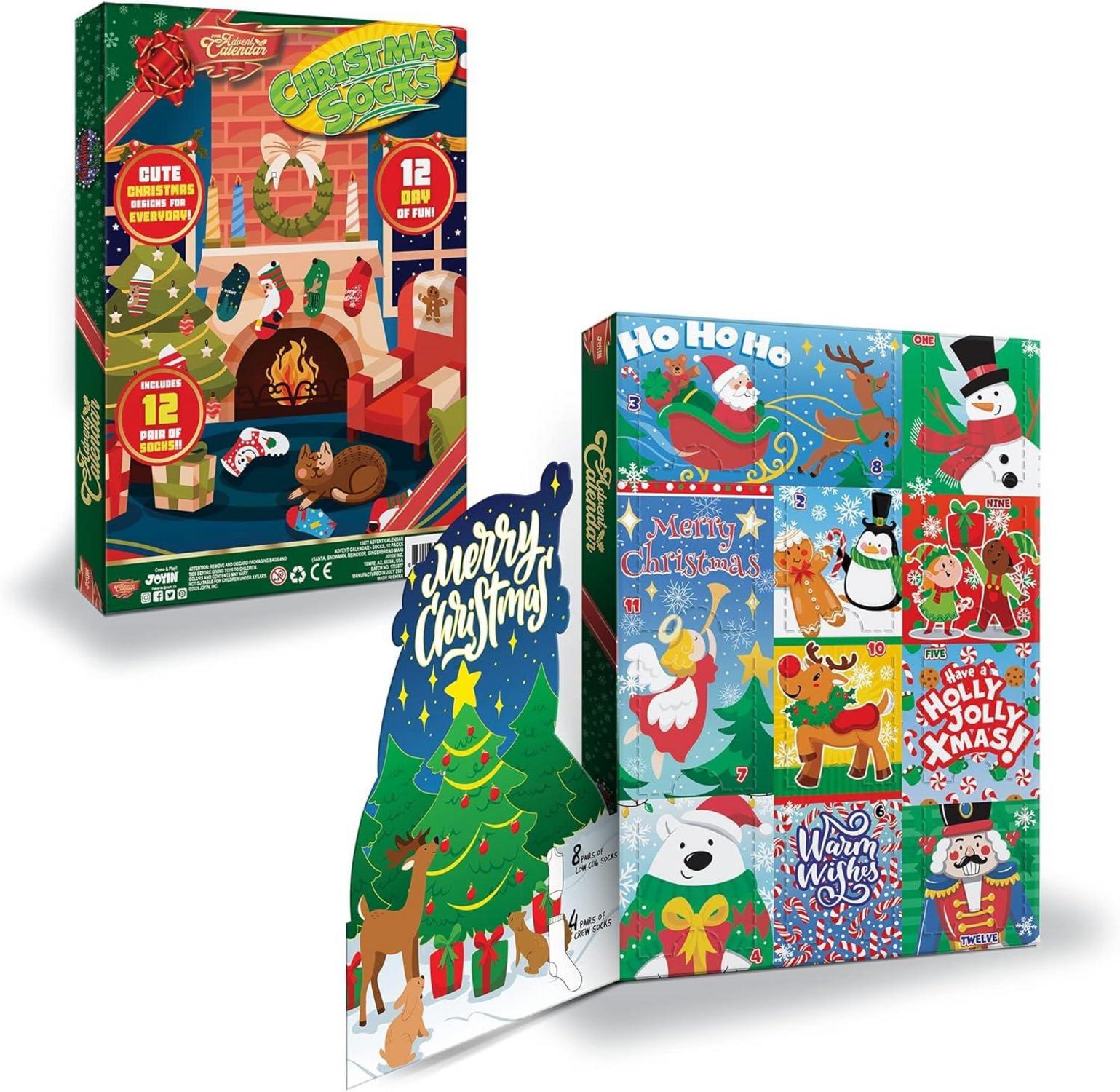 Adventskalender 2024 Weihnachtssocken 12 Tage Countdown Geschenk
