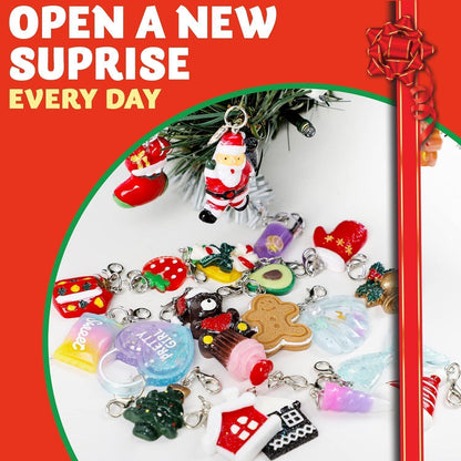 24-Tage-Weihnachts-Adventskalender mit 24 Anhängern und 3