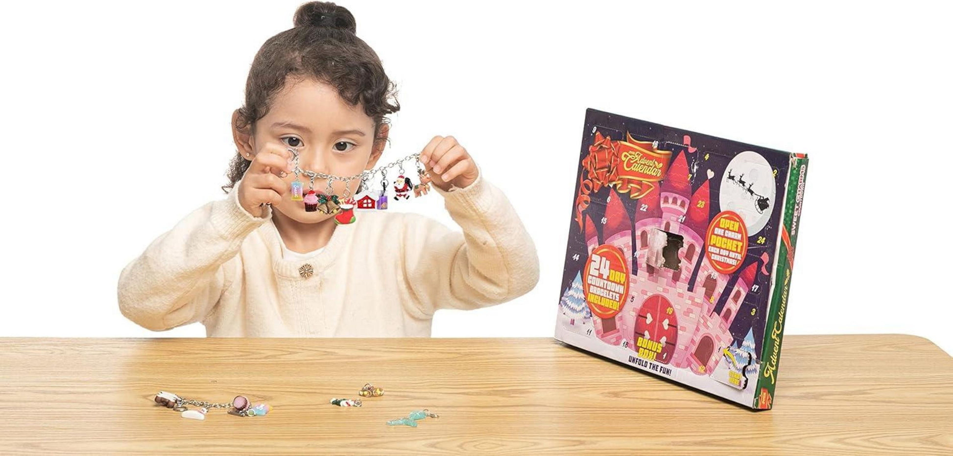 Weihnachts-Adventskalender für Mädchen mit Anhängern & Armbändern