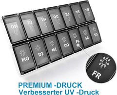 Tablettenbox 7 Tage Morgens & Abends XL für Vitamine & Medikamente