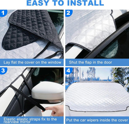 Frontscheibenabdeckung Auto Winterabdeckung Magnet Fixierung 193x126cm