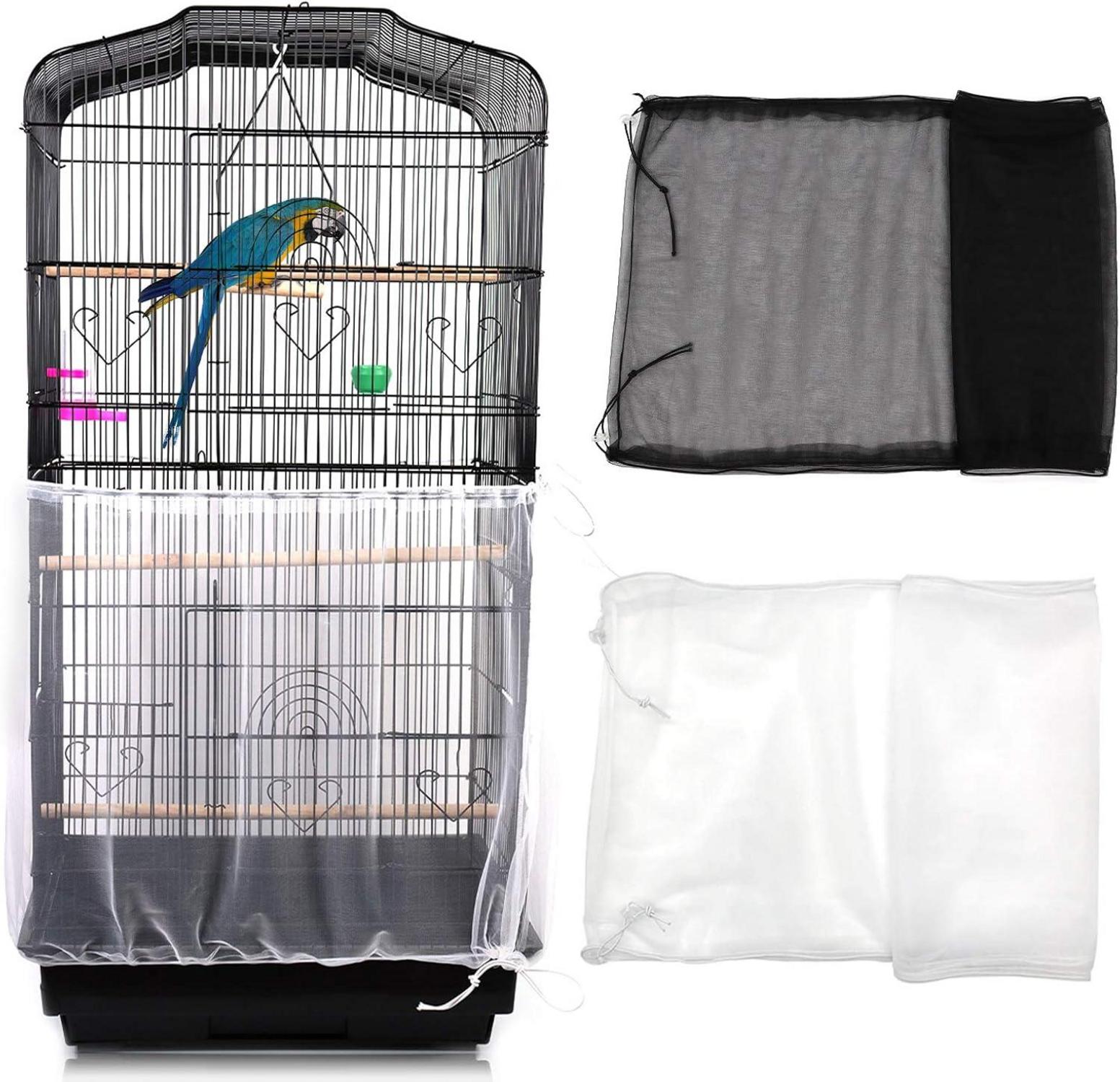 2er Set Vogelkäfig Abdeckung Samenfänger Netz 78,7 x 15,7 Zoll