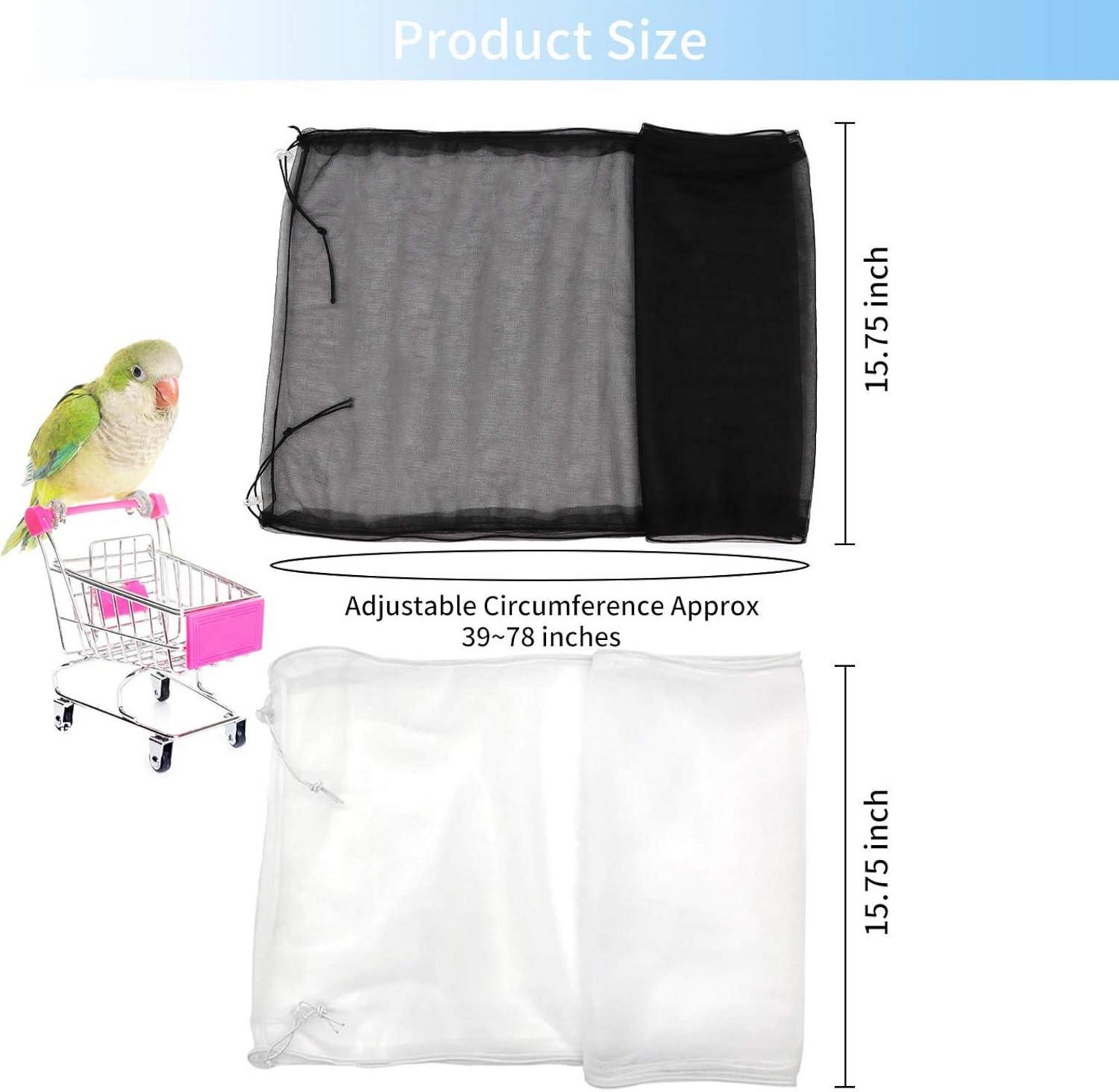 2er Set Vogelkäfig Abdeckung Samenfänger Netz 78,7 x 15,7 Zoll