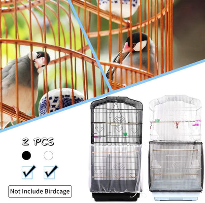 Vogelkäfig Abdeckung 2er Set Einstellbar Samenfänger Kordelzug