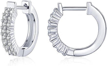 Creolen Ohrringe Silber 925 Sterling Zirkonia Weißgold 15mm