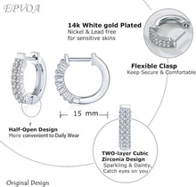 EPVOA Creolen Silber 925 Sterling Zirkonia Ohrringe Set