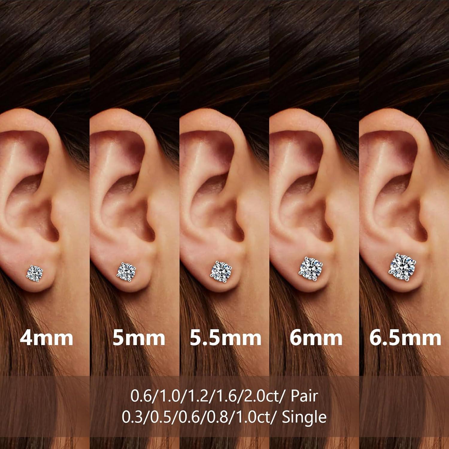 Moissanite Ohrringe 925 Silber Damen Diamant Ohrstecker VVS1 14K Gold