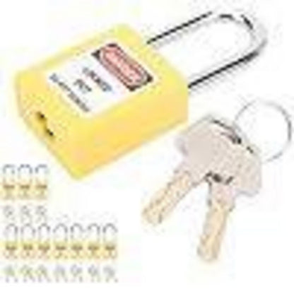 Lockout-Schloss 38mm – 10er Set für Industriesicherheit (Gelb)