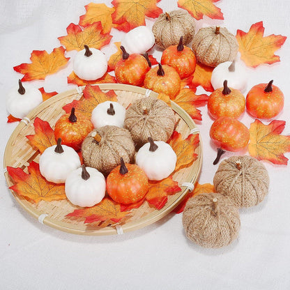 Künstliche Mini-Kürbisse Deko-Set 52tlg. Herbst Halloween Thanksgiving