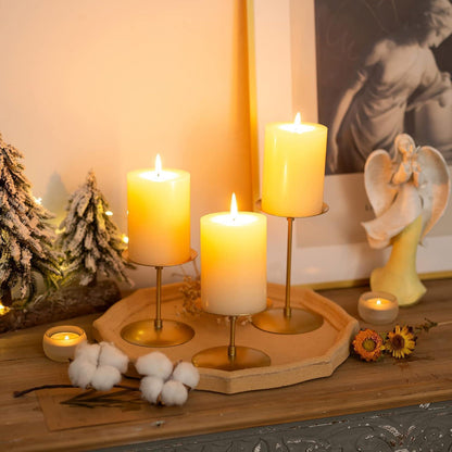 Metall Kerzenständer Gold 6er Set für Stumpenkerzen Vintage